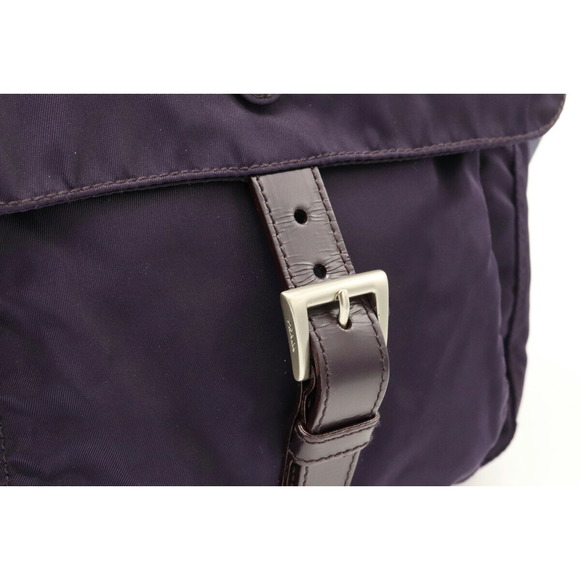 Prada Leather Shoulder Diagonal Bag Nylon Prugna Purple - Picture 7 of 9
